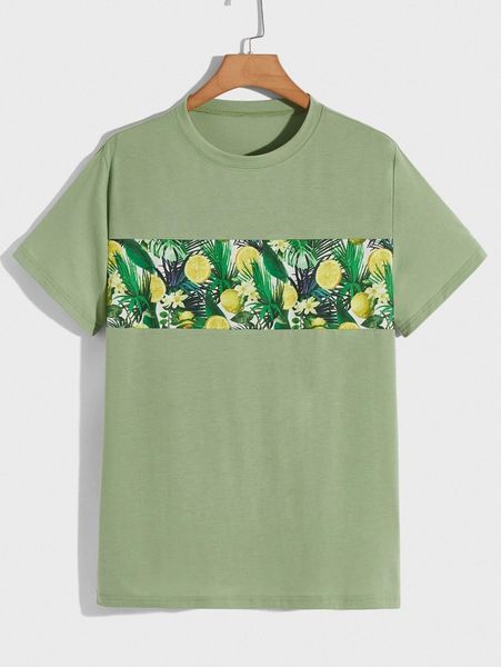 

men lemon & tropical print tee w3ta#, White;black