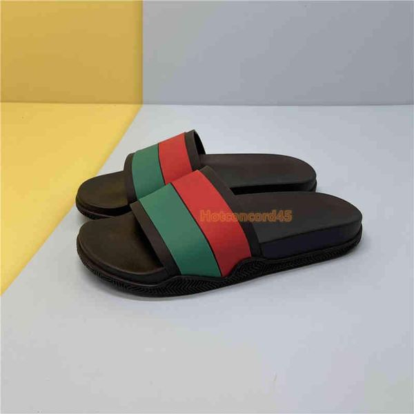 

2022 fashion slippers interlocking g bloom men women stripe slide leather rubber black pursuit pool slides mens beach sandals with boxfashio