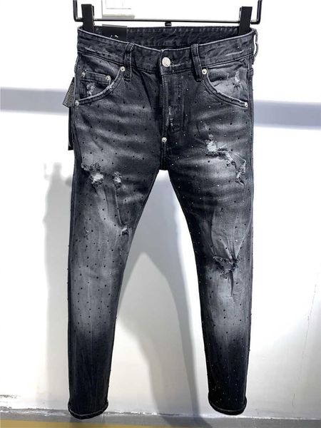 

jeans fw20 new quality brand designer men denim cool guy embroidery pants fashion holes trousers italy dsquare dsquare 2 dsquareds rnp, Blue