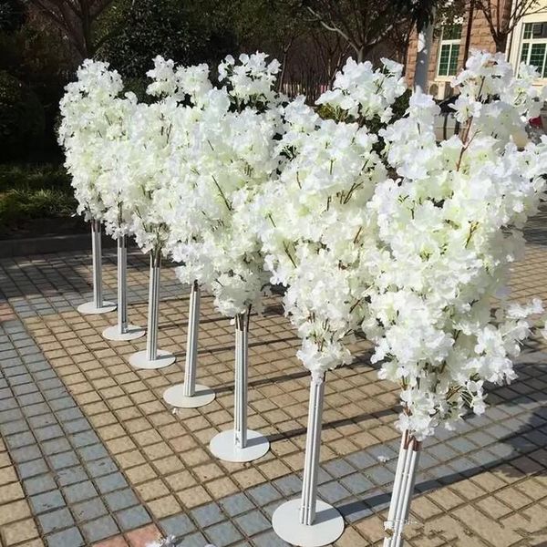 Decoração de casamento 5 pés de altura Slik Artificial Cherry Blossom Tree Roman Column Road Leads for Wedding Party Mall abriu adereços 2024