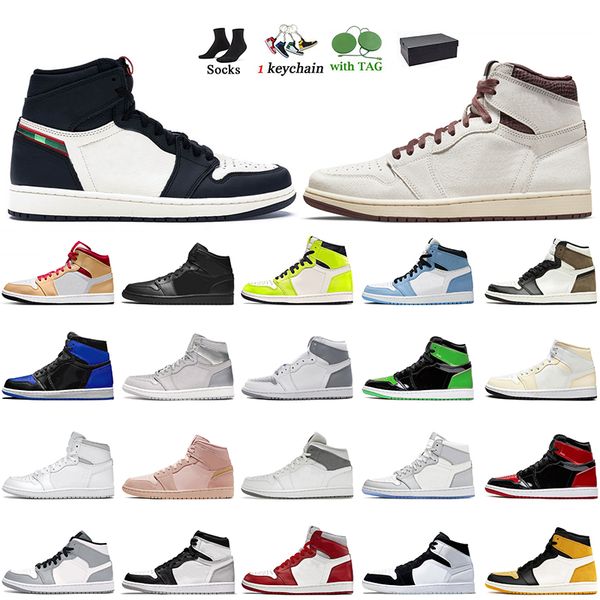 

1s high men basketball shoes for women mens jumpman 1 a ma maniere sports illustrated surfaces patent bred green cactus mid triple black tra