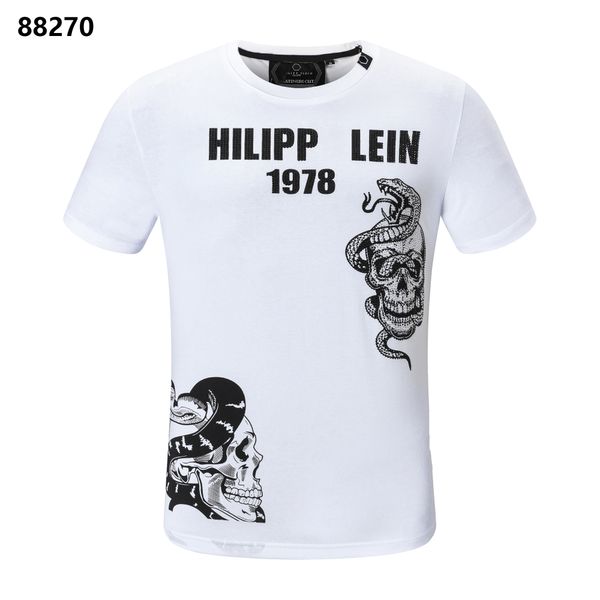 PP Fashion Men's Designer slim fit Casual Strass Sleeve Short Sleeve Round Neck shirt Tees Skulls Print Tops Streetwear colar Pólos M-xxxL B881271