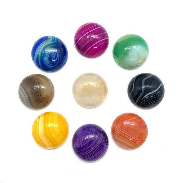 

wholesale 20mm mini round striped agate stone carving cabochon crystal polishing gem healing jewelry diy acc, Black