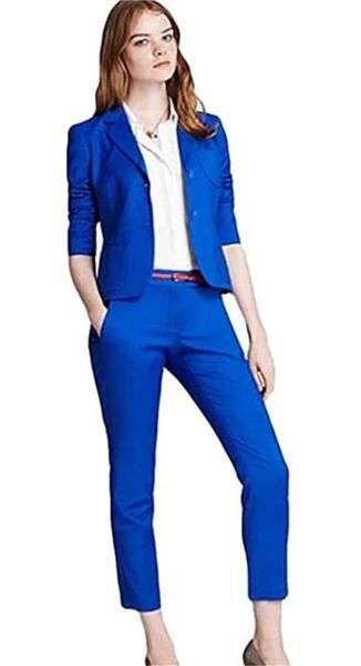 

women's two piece pants 2 pÃ§s azul real das mulheres jaqueta de negÃ³cios + calÃ§as ternos femininos formais da senhoras calÃ§a terno do e, White