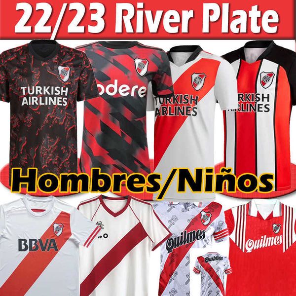 

21/22 river plate soccer jerseys 2021 2022 de la cruz quintero alvarezpratto fernandez retro camisetas 1986 1996 men kids football shirts, Black;yellow
