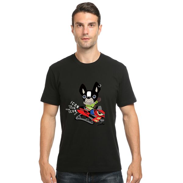 

fashion mens icon t shirts short sleeve designer italian icon clothing womens puppy animal letter print men crew neck tshirts quality, White;black
