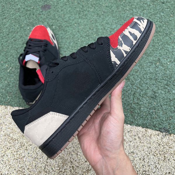 

shoes jumpman 1 1s solefly low carnivore mens basketball man black red tiger pattern designer sports sneakers size 13 dn3400-001