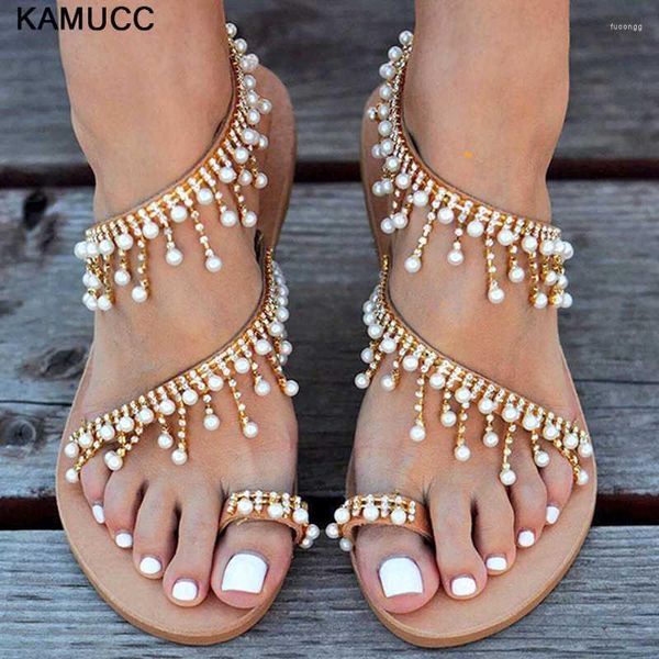 Sandals Womens Summer Ladies Flats Scarpe Crystal Gladiator Roma Woman Beach Band Casual Elastic Female Sandlassandals