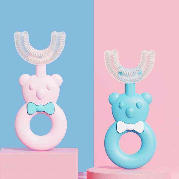 

toothbrush u shaped soft silicon toothbrush for infants and children the care of aged 2 to 6 0312
