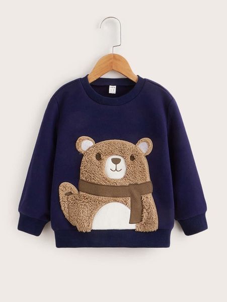 

toddler boys cartoon embroidery sweatshirt she, Black