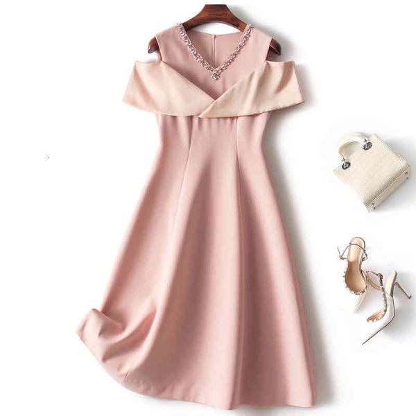 

casual dresses european station shopping mall tail single cutting standard foreign trade export surplus discount summer high waist v-neck na, Black;gray