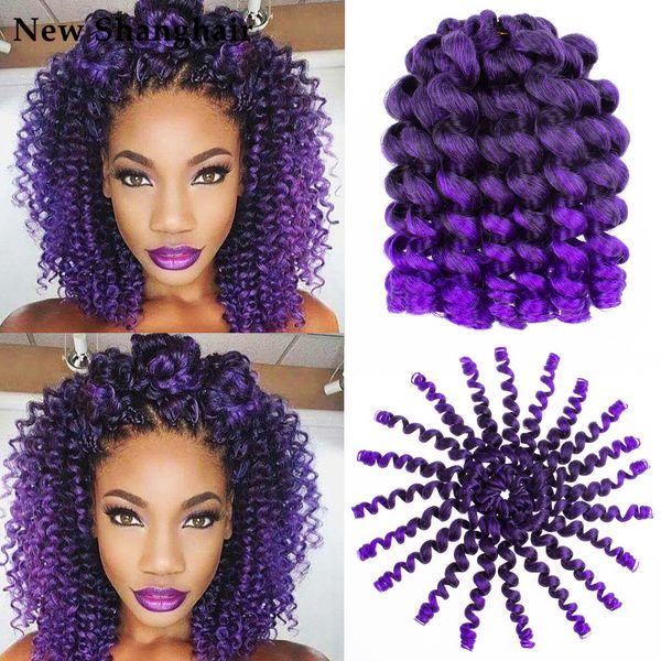 

8 inches jumpy wand curl crochet hair ombre braiding hair 20 stands/pack synthetic hair extension for black women bs08