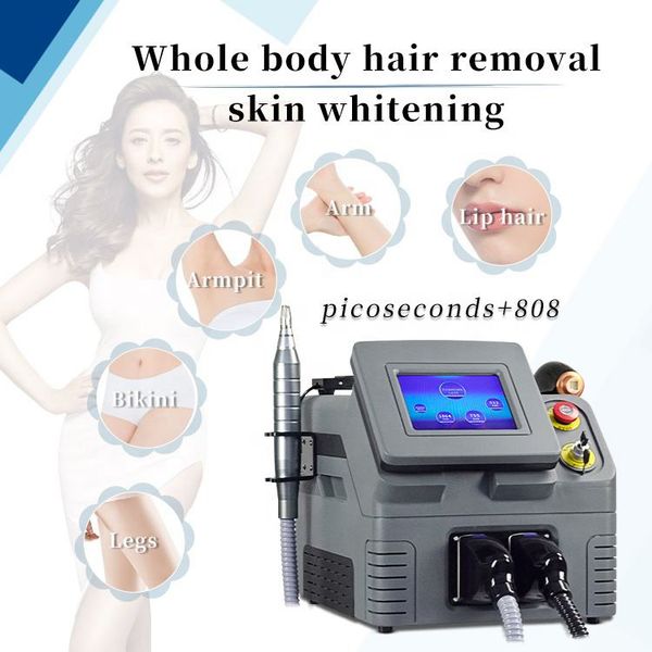 

2022 portable 755 808 1064 808nm diode laser hair removal machine laser tattoo removal picosecond, Black