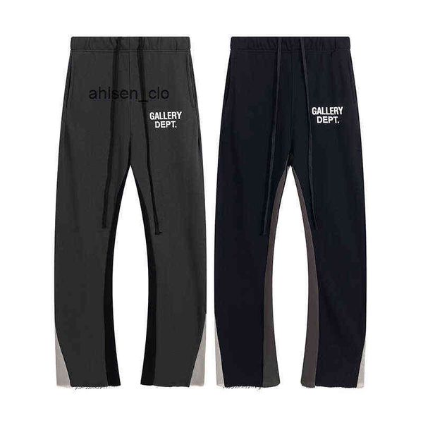 

trendy designer galleryes pans 2022 autumn brand printed men's and women's slacks, Black
