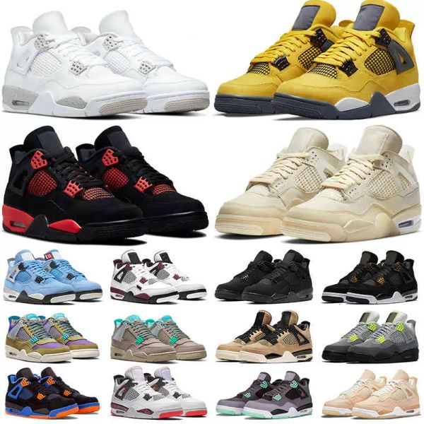 

jumpman 4 4s sail oreo shimmer mens basketball shoes university blue black cat red thunder pure money hyper royal men women sneakers trainer