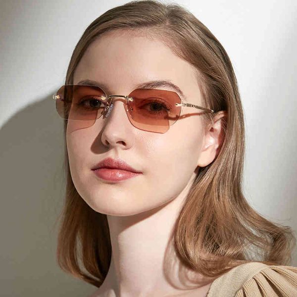 

designer cycle luxurious adita fashion sunglasses womans mens european american retro frameless light colored frame anti ultraviolet glasses, White;black