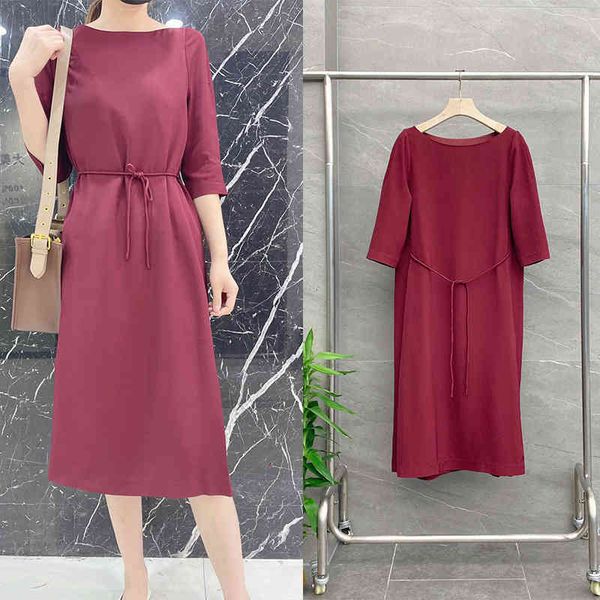 

casual dresses p9651085dlm guest jin mouth fabric gd italian solid blend waist dress, Black;gray