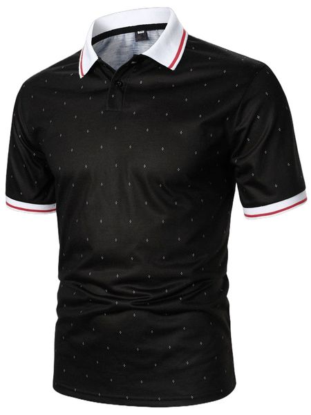 

men allover print polo shirt w0rw#, White;black