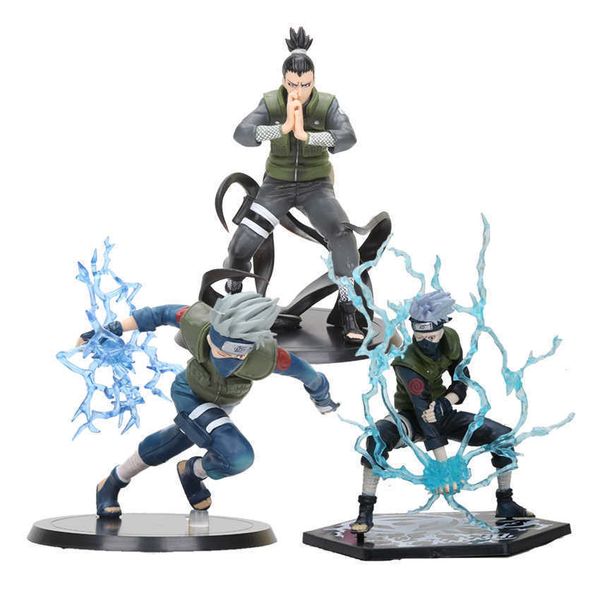 

huiya01 13-15cm anime shippuden hatake kakashi & nara shikamaru pvc figure collectible model toy q0722