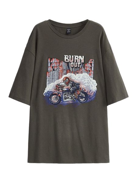 

x lsscid men motorcycle & figure graphic tee k0yv#, White;black