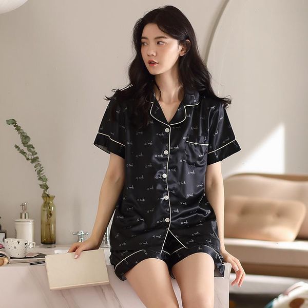 

summer silk pyjamas sleepwear women pajama womens pajamas dropshipping for pijama, Black;red