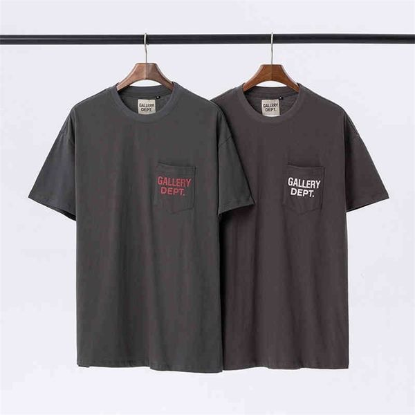 

gallerydepts letter designer classic shirt slogan summer printed round neck pocket men's and women's casual short sleeve t-shirt, White;black