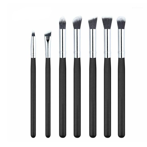 Atacado- Profissional 7 PCS Beauty Maquiagem Escovas Definir Sintético Kabuki Cosméticos Misturando Sobroca Sobrancelha Brush Kit Ferramenta