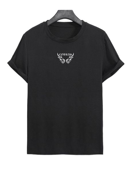 

men letter & wings print tee q05z#, White;black
