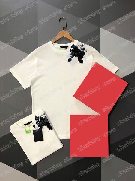 22SS homens homens designers t camisetas tee paris Starry sky letra impressão algodão curta manga curta gola de rua branca preta xinxinbuy xs-l