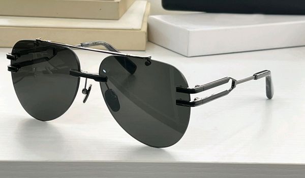 

designer pilot sunglasses rimless black mes shades sonnenbrille gafas de sol uv400 protection with box, White;black