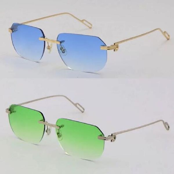 

fashion metal sunglasses for woman mens uv400 protection rimless 18k gold male and female sun glasses shield design eyeglasses frames men, White;black