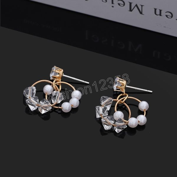 

silver color full rhinestone wheat ear dangle earrings female high-end light luxury fashion exquisite jewelry gift korean earrings