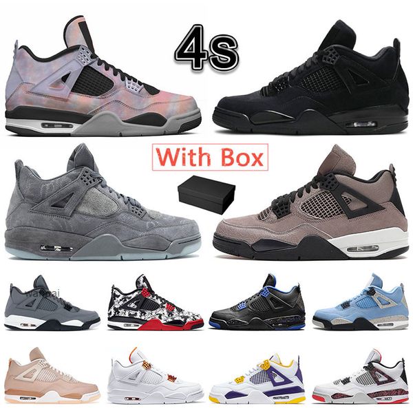 2022 Neue Jumpman 4 4s Basketballschuhe Vintage Zen Master Herren Outdoor Sport Sneaker Black Cat Cool Grey 2021 University Blue Neon Metallic