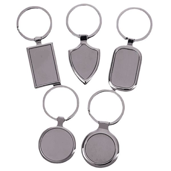 Metal Blank Tag Keychains Chave de carro criativo Chaves de aço inoxidável personalizado Chaves de corrente