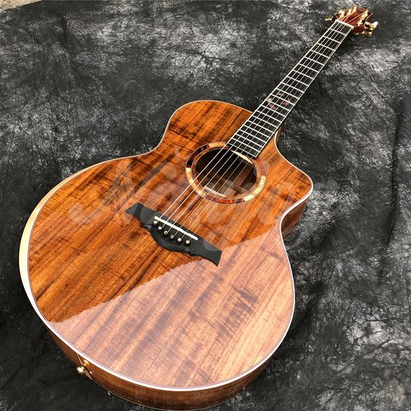 

all solid koa wood 41 inches jumbo cutaway acoustic guitar