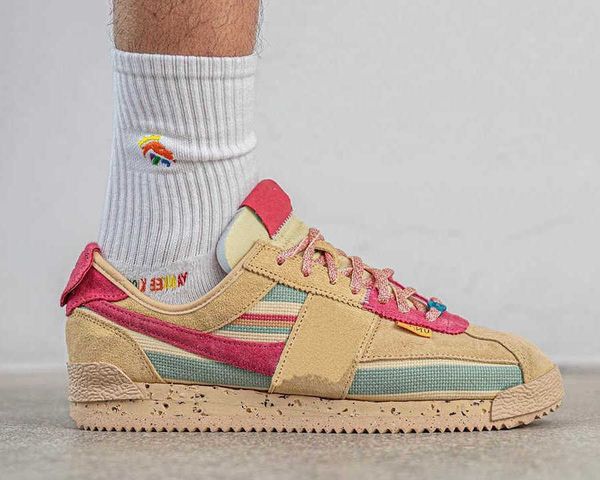 

brand shoes union x casual cortez low khaki red leisure outdoor sneakers