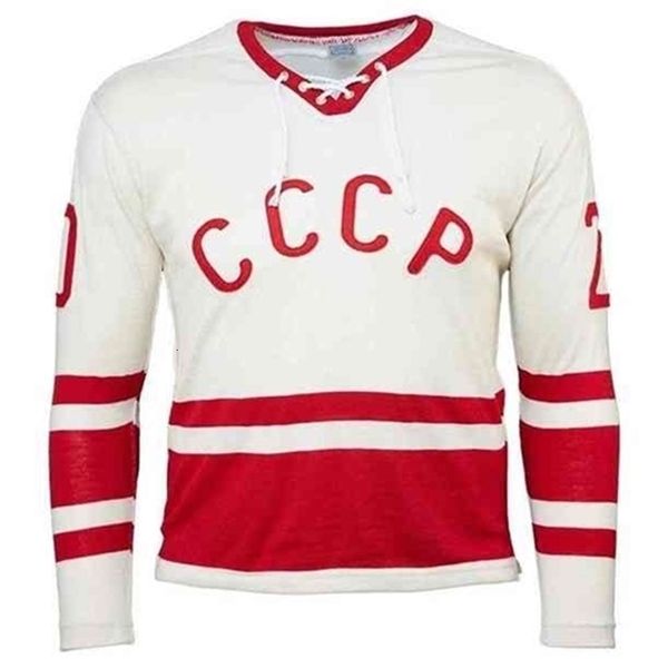 Chen37 C26 NIK1 Sowjetunion 1972 Hockey -Trikot -Stickerei anpassen eine beliebige Nummer und Namen Jersey