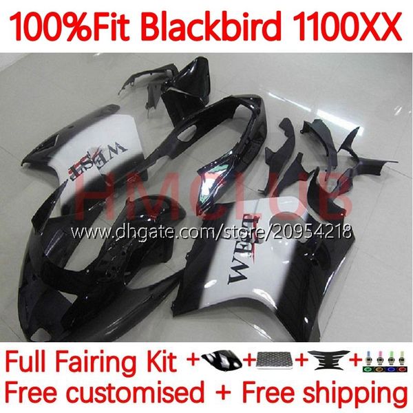 Honda Blackbird CBR1100 CBR 1100 XX CC 1100XX 96-07 108NO.19 CBR1100XX 1996 1997 1998 1999 2000 2001 1100CC 02 03 04 05 06 07 Fairing Black West için enjeksiyon kalıp gövdesi