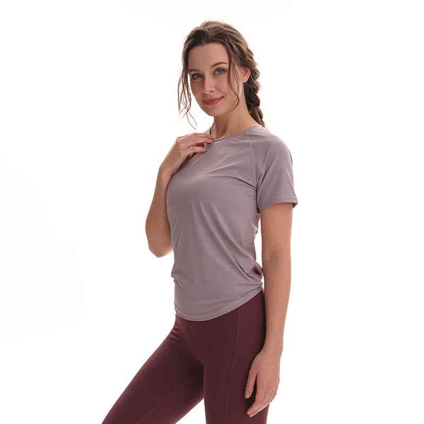 

women's two piece pants yoga short sleeve t-shirt running fitness moisture absorption and perspiration sports casual versatile yoga jac, White