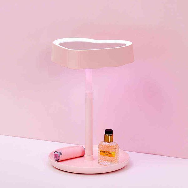 

factory outlet led love makeup mirror deskarbitrary rotation curved princess household dressing with tray