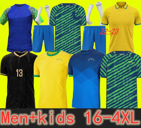 

2021 2022 camiseta de futbol paqueta coutinho brazils soccer jersey world football shirt cup firmino brasil 22 23 maillots marquinhos vini j, Black;yellow