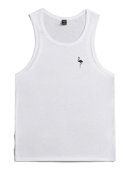 

men flamingo print tank z2td#, White;black