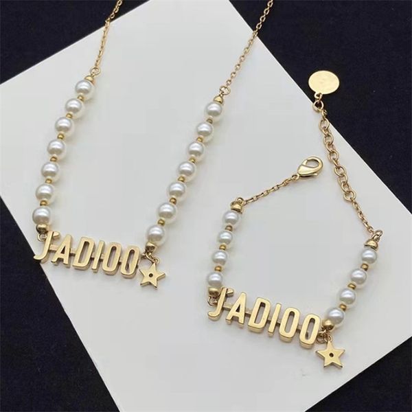 

70% off jewelry sales new fashion letter star bracelet necklace women's brass simple net red neck ornament, Black