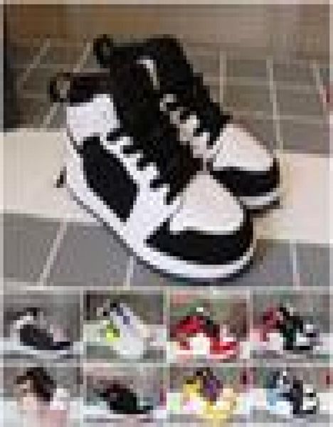 

2020 kids 1 basketball shoes 1 white infrared black cement kids sneakers with size2635