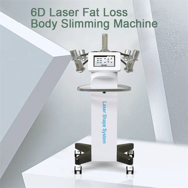 Macchina dimagrante laser Lipo 6D indolore non invasiva Laser freddo 532nm 635nm Terapia della luce rossa verde Forma del corpo Brucia grassi