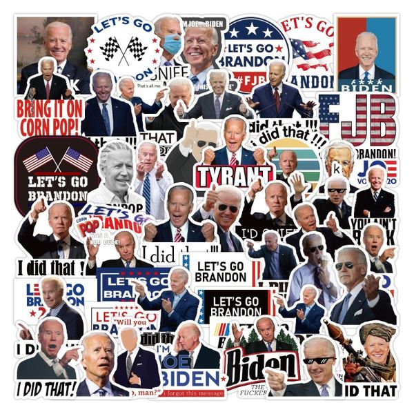 

50pcs/lot fjb american flag let's go brandon biden funny sticker -i did that stickers for diy luggage lapskateboard motorcycle bicycle