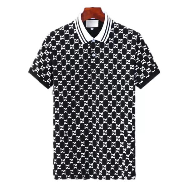 

embroidered version men's polo shirts business lapel casual t-shirts luxury graphic, White;black