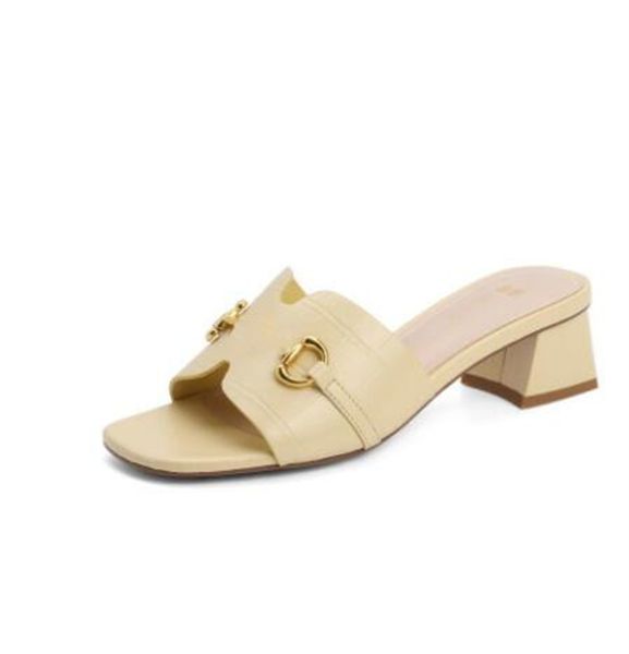 

2022 ladies comfort deva summer women's slippers leather slides sandal horsebit gold-toned outdoor lady beach sandals casual luxury sli, Black