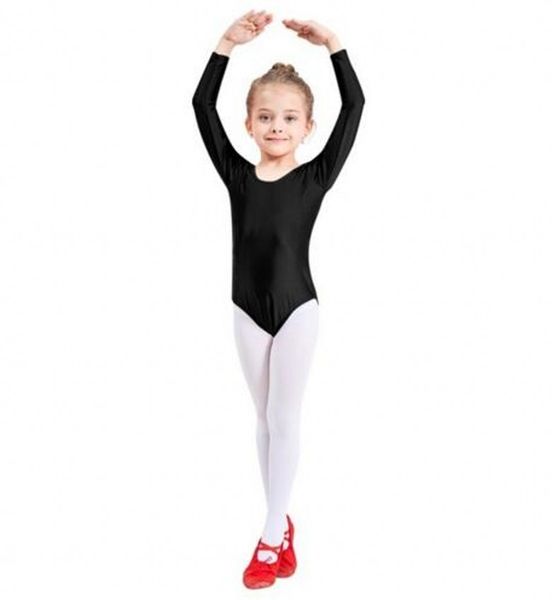 

long sleeve catsuit costumes leotard child gymnastics leotards ballet dance toddler, Black