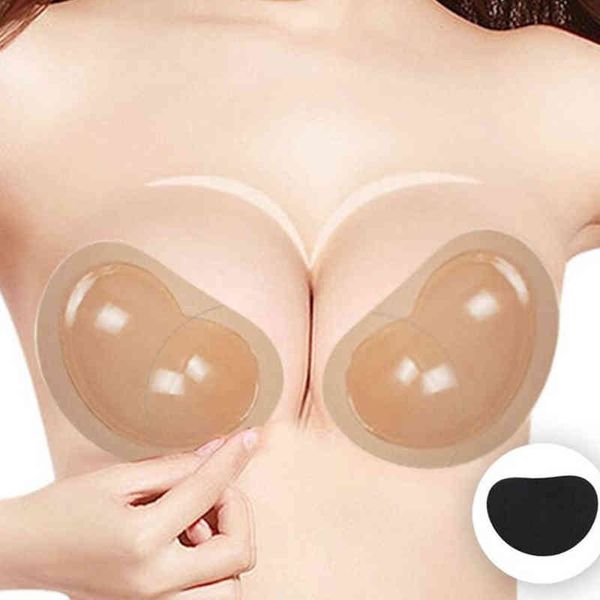 

5pc invisible heart padding magic bra insert pads push up silicone self adhesive breast enhancer women intimates breast lift nipple y220725